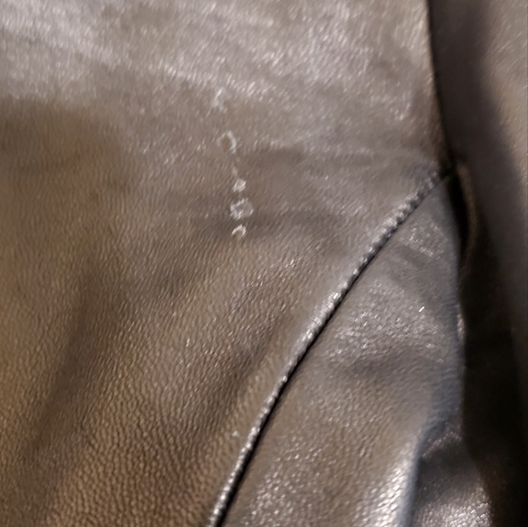 Marc New York Black leather long trench coat - Picture 6 of 9